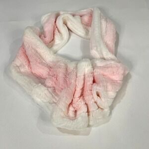 Justice Plush Faux Fur Infinity Scarf Pink White‎ Ombre Soft Cozy One Size